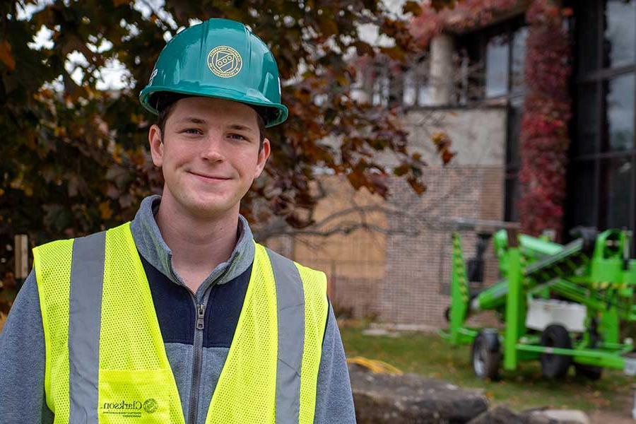 Student on the construction management team